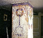 Carl Larsson, dekorativ utsmyckning pa skorstensstock pa spadarvet